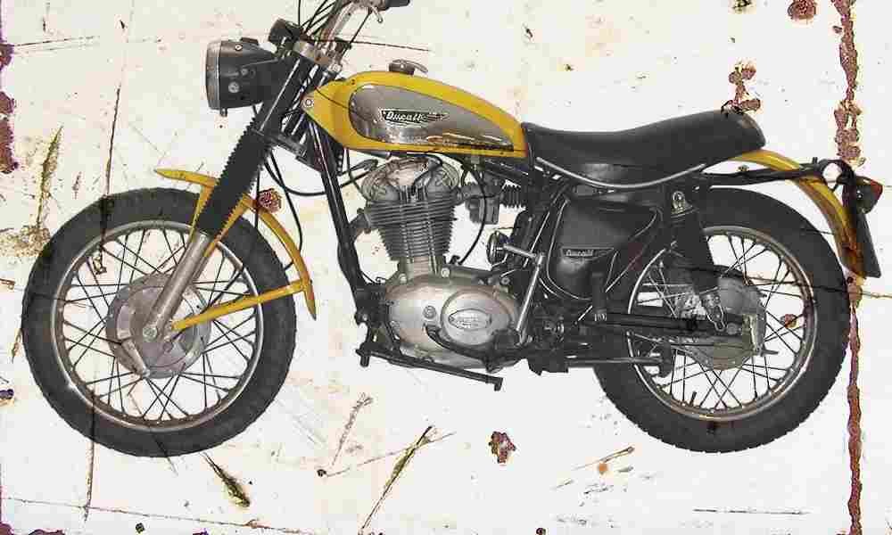 Ducati Scrambler350 1970 Aged Vintage A4 Photo Print
