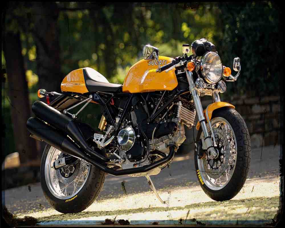 Ducati Sport 1000 S Motorbike Vintage Aged A4 Photo Print