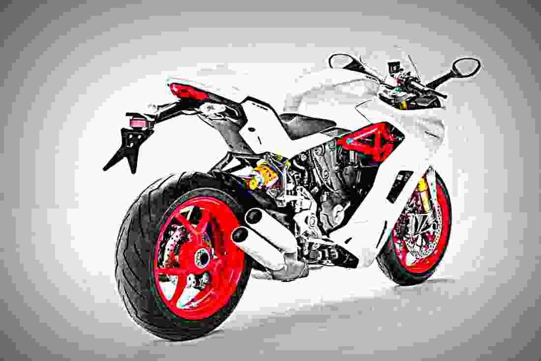 Ducati SuperSport 2019 4 motorbike A4 Photo Print