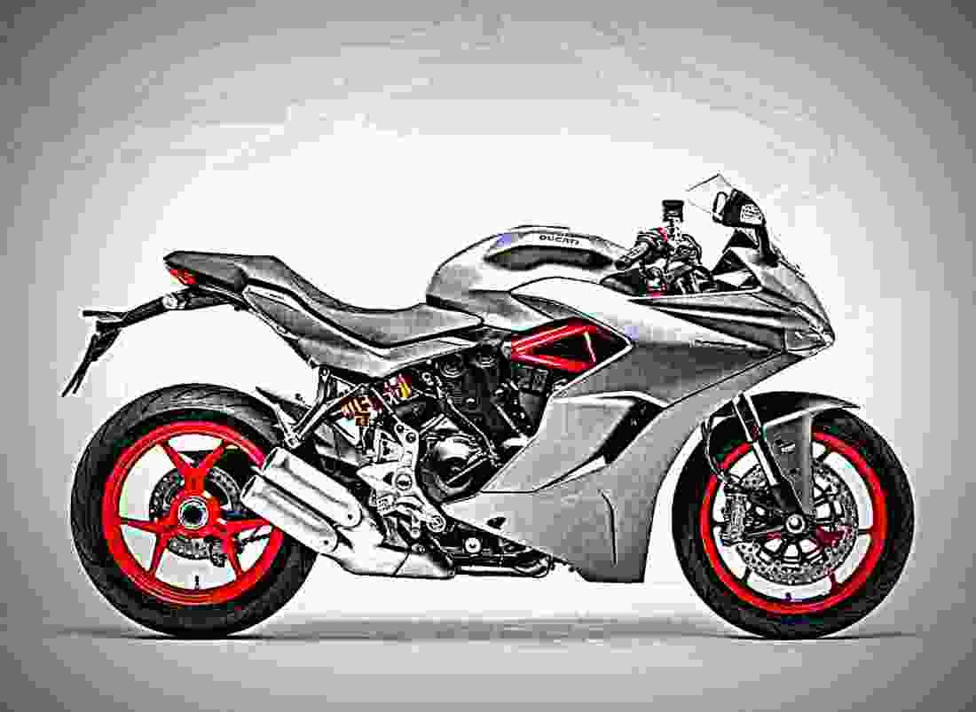 Ducati SuperSport S 2019 4 motorbike A4 Photo Print