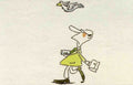 Duck Briefcase Walking Vintage Retro Advert Poster A4 Photo Print