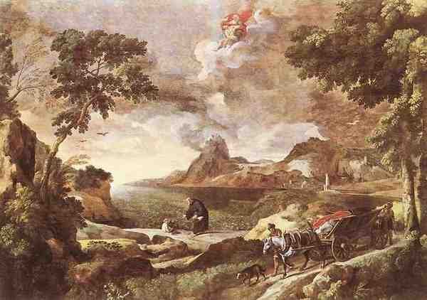 Dughet Gaspard Landscape With St Augustine And The Mystery A4 Photo Print