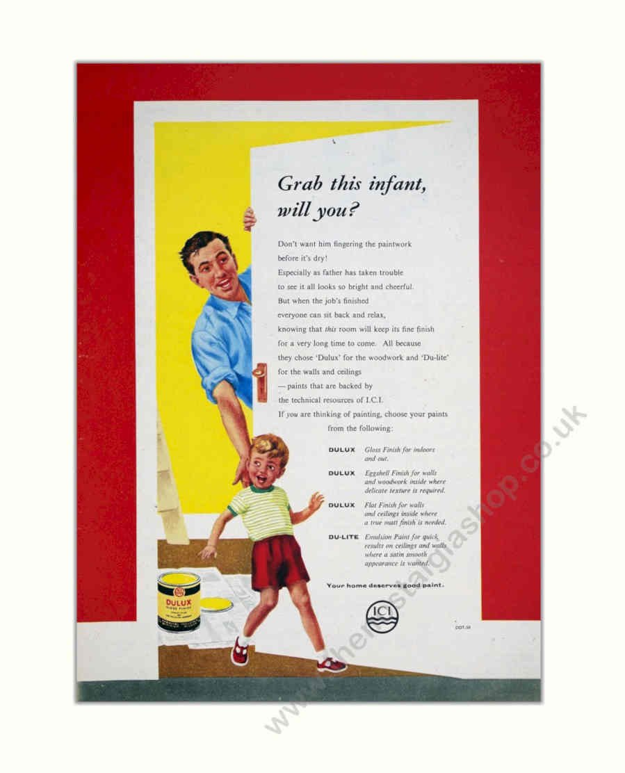Dulux Paint Infant Vintage Retro Advert Poster A4 Photo Print