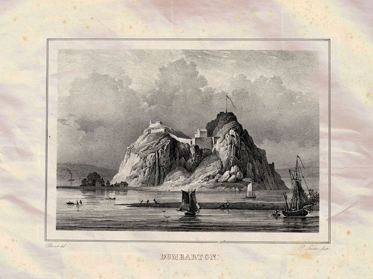 Dumbarton Castle Scotland Pernot 1827 1 Vintage A4 Photo Print