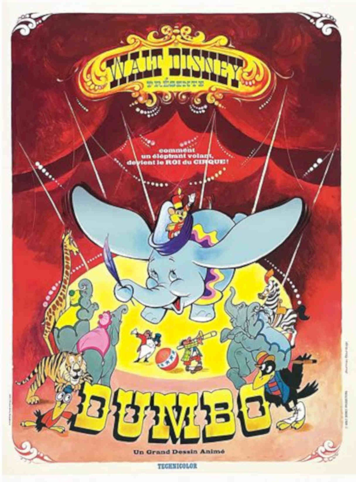 Dumbo Circus Poster Vintage Retro Advert Poster A4 Photo Print