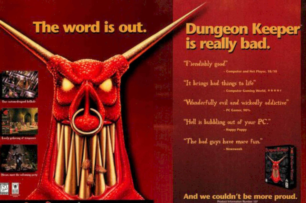 Dungeon Keeper Demon Vintage Retro Advert Poster A4 Photo Print