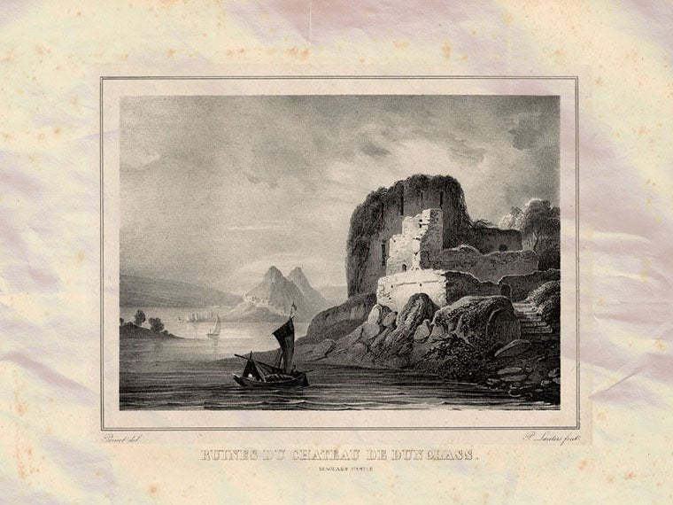 Dunglass Castle Scotland Pernot 1827 Vintage A4 Photo Print