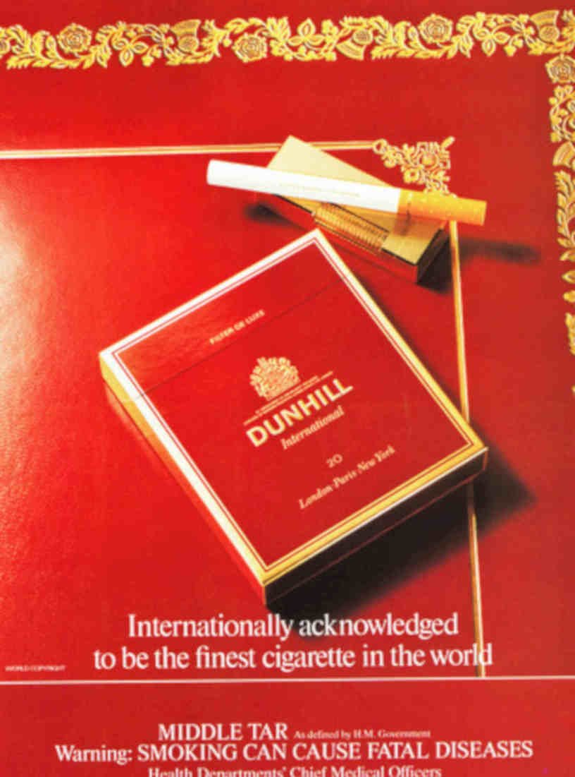 Dunhill Cigarettes Warning Vintage Retro Advert Poster A4 Photo Print