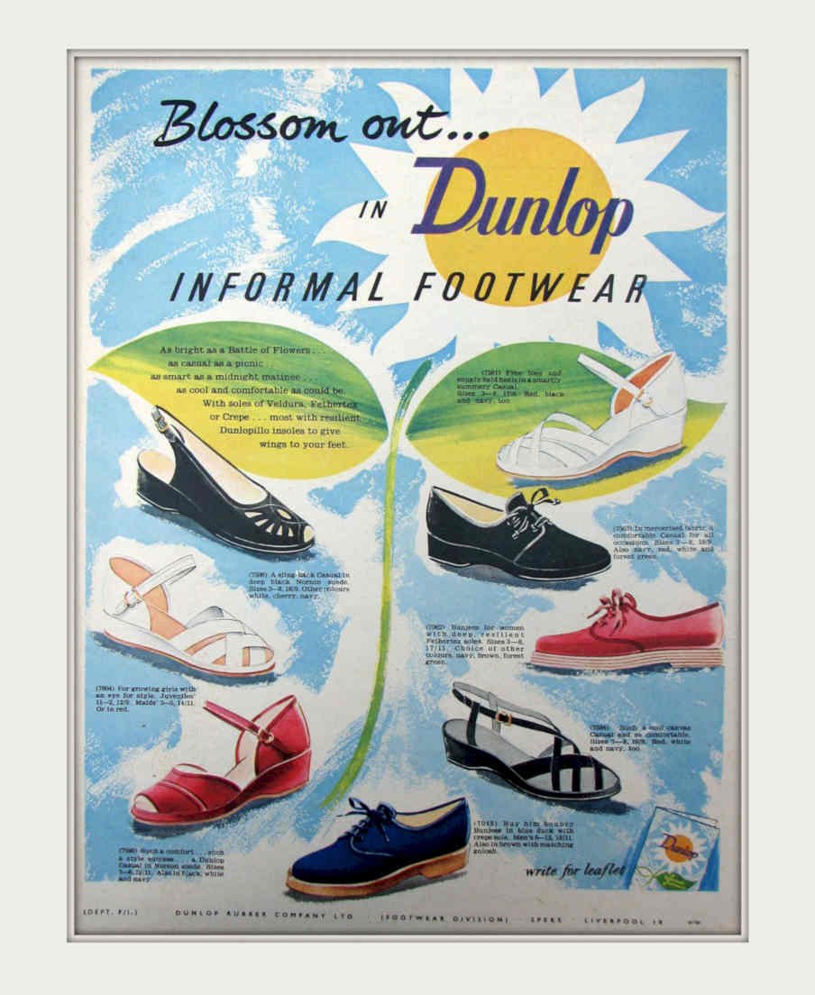 Dunlop Footwear Shoes Vintage Retro Advert Poster A4 Photo Print