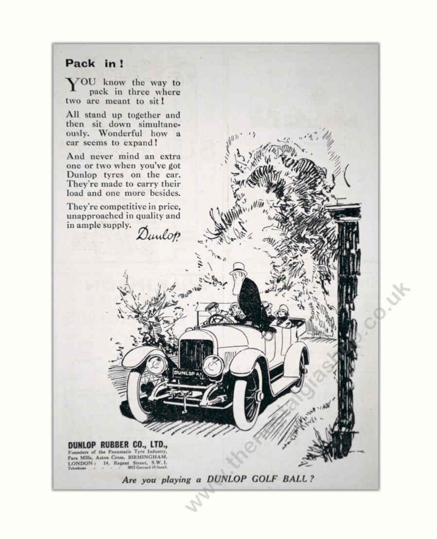 Dunlop Tires Golf Vintage Retro Advert Poster A4 Photo Print