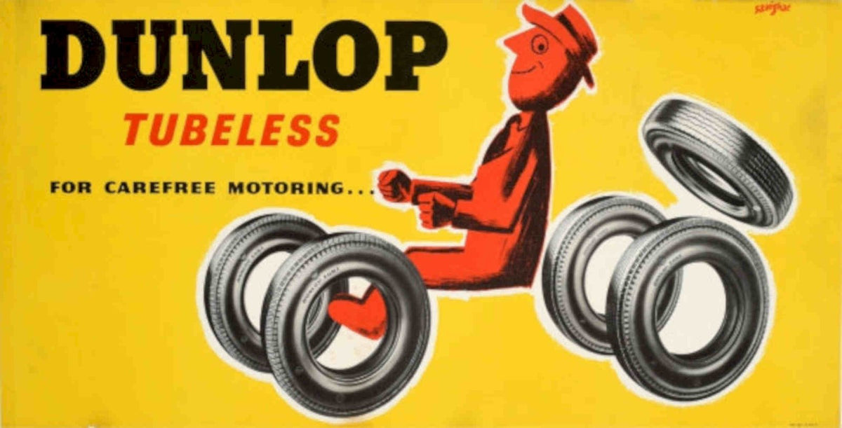 Dunlop Tubeless Vintage Vintage Retro Advert Poster A4 Photo Print