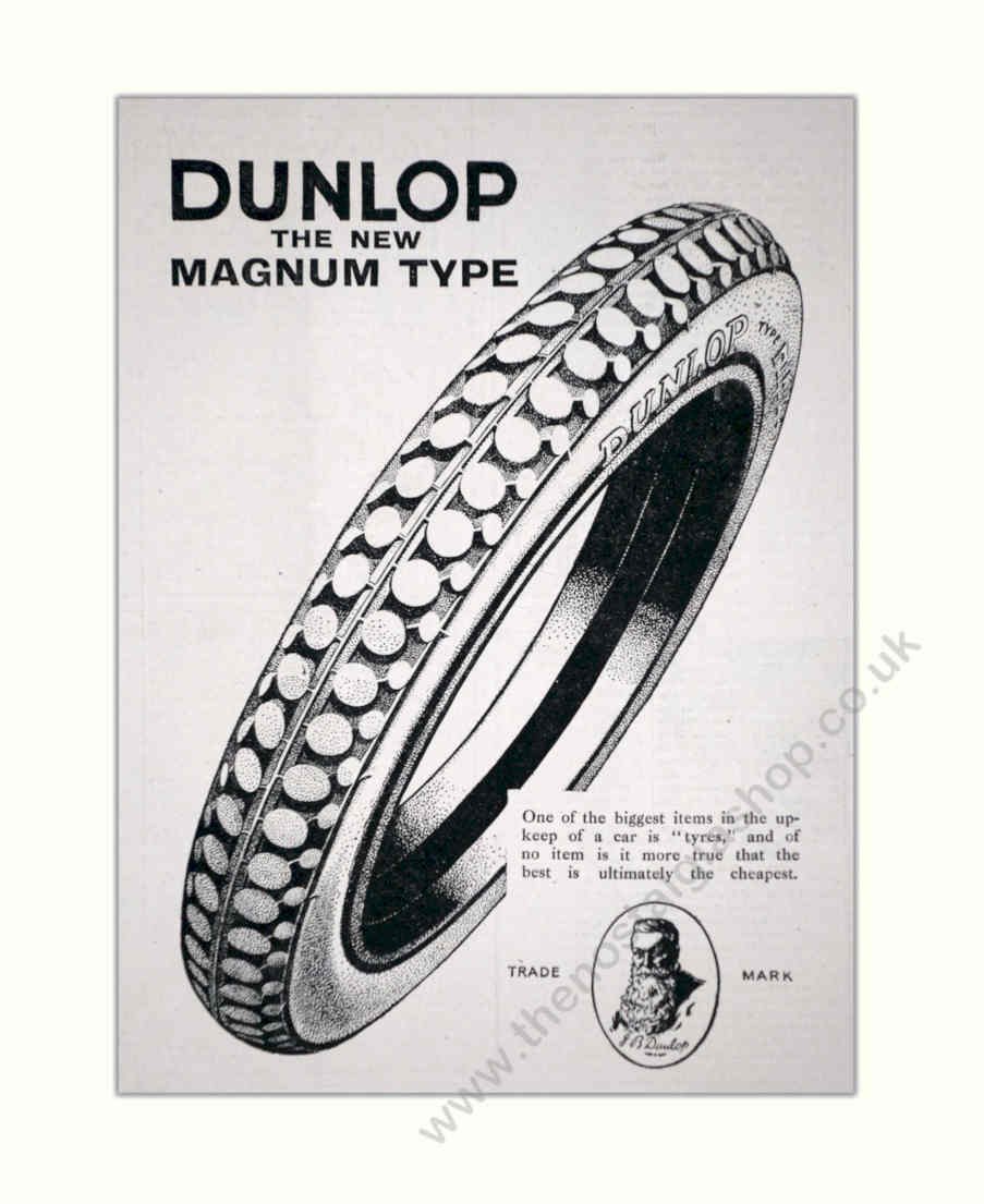 Dunlop Tyre Magnum Vintage Retro Advert Poster A4 Photo Print