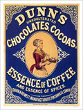 Dunns Chocolate Cocoa Coffee Vintage Retro Advert Poster A4 Photo Print