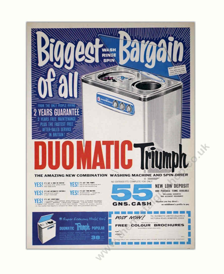 Duomatic Triumph Poster 2 Vintage Retro Advert Poster A4 Photo Print