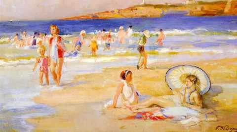 Dupuy Paul Beach At Biarritz A4 Photo Print