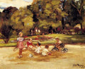 Dupuy Paul Michel Children Playing In Park A4 Photo Print
