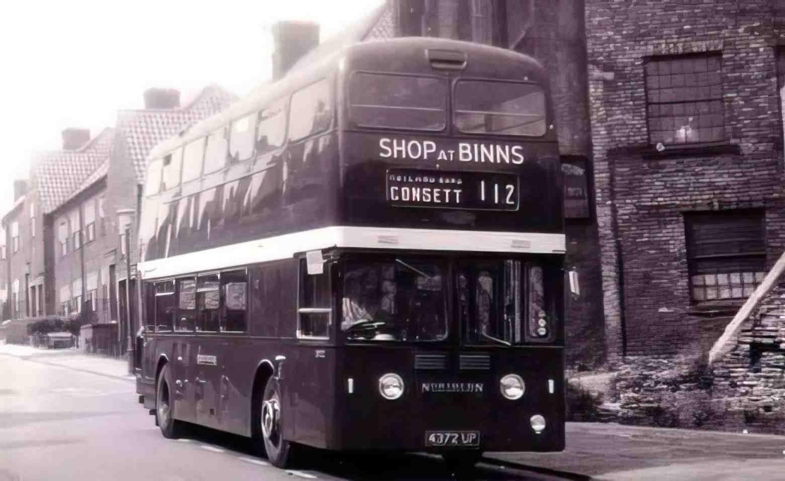 Durham Consett Double Decker Bus 1950s Vintage A4 Photo Print