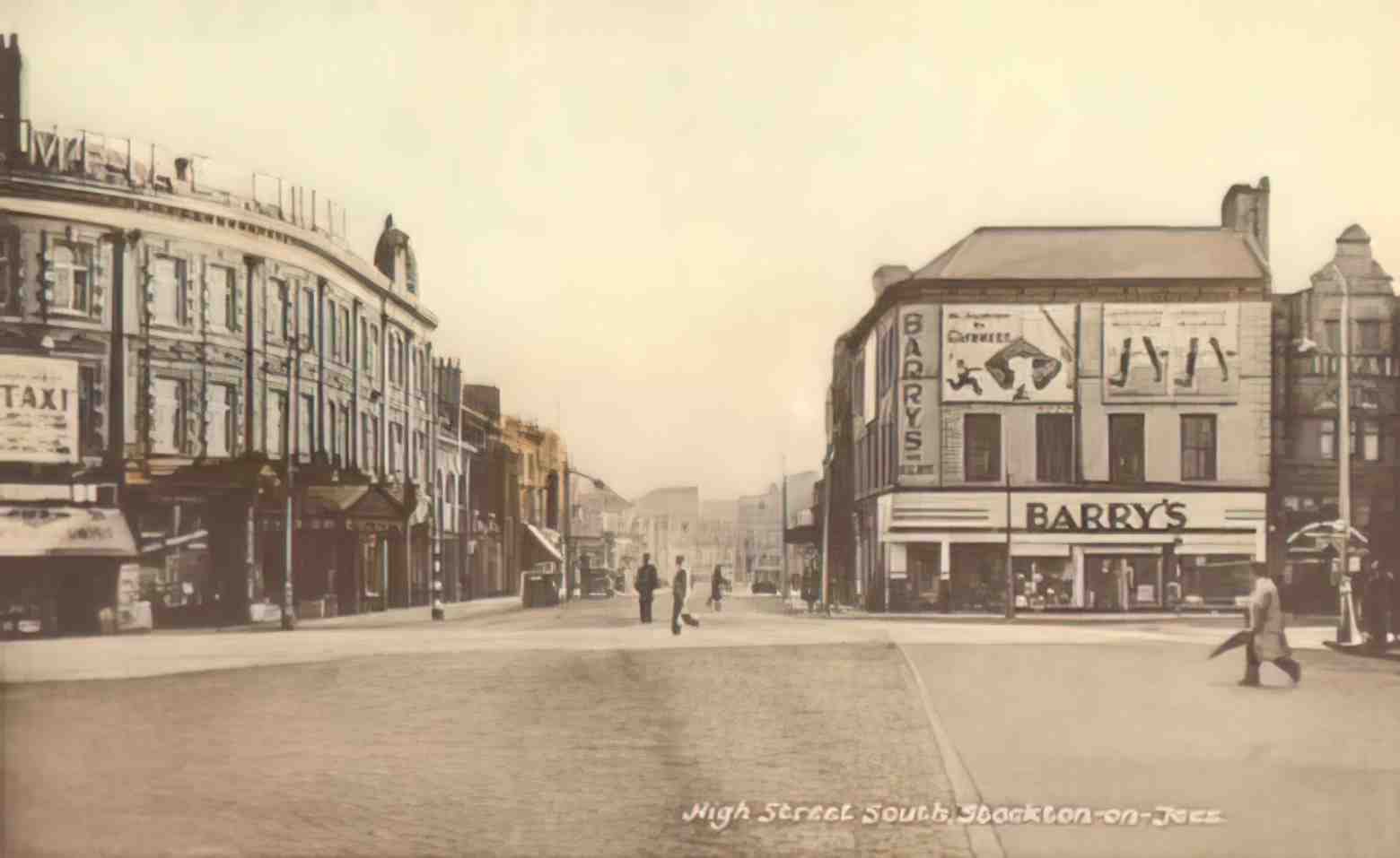 Durham Stockton on Tees High Street Vintage A4 Photo Print