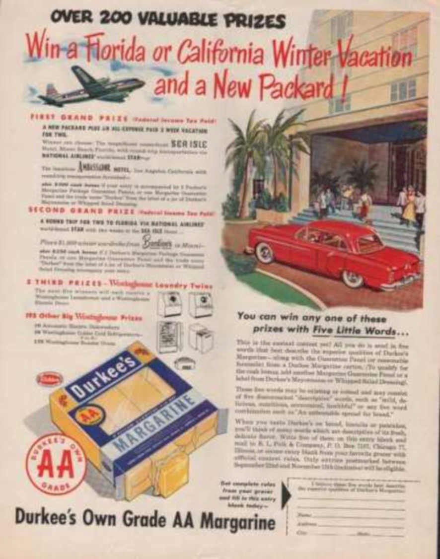 Durkee Margarine Packard Vintage Retro Advert Ads A4 Photo Print