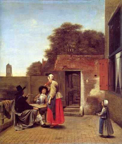 Dutch Courtyard A4 Photo Print