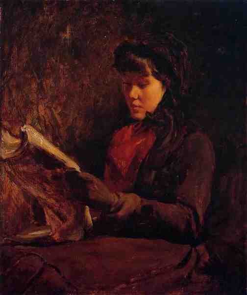Duveneck Frank Girl Reading A4 Photo Print
