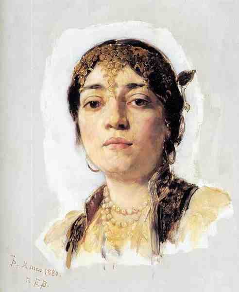 Duveneck Frank Head Of An Oriental Woman A4 Photo Print