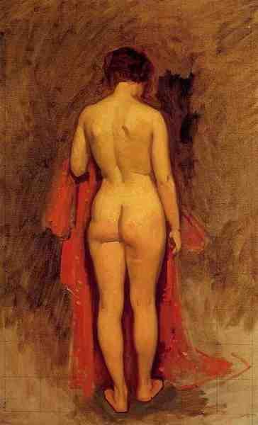 Duveneck Frank Nude Standing A4 Photo Print