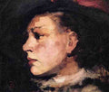 Duveneck Frank Profile Of Girl With Hat A4 Photo Print
