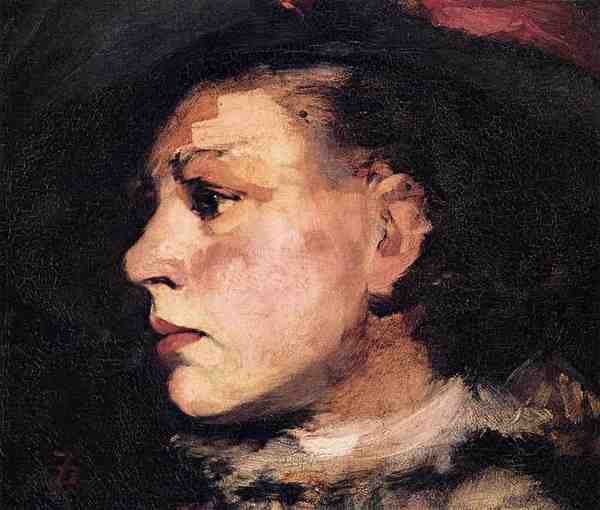 Duveneck Frank Profile Of Girl With Hat A4 Photo Print