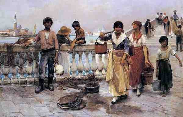 Duveneck Frank Water Carriers Venice A4 Photo Print