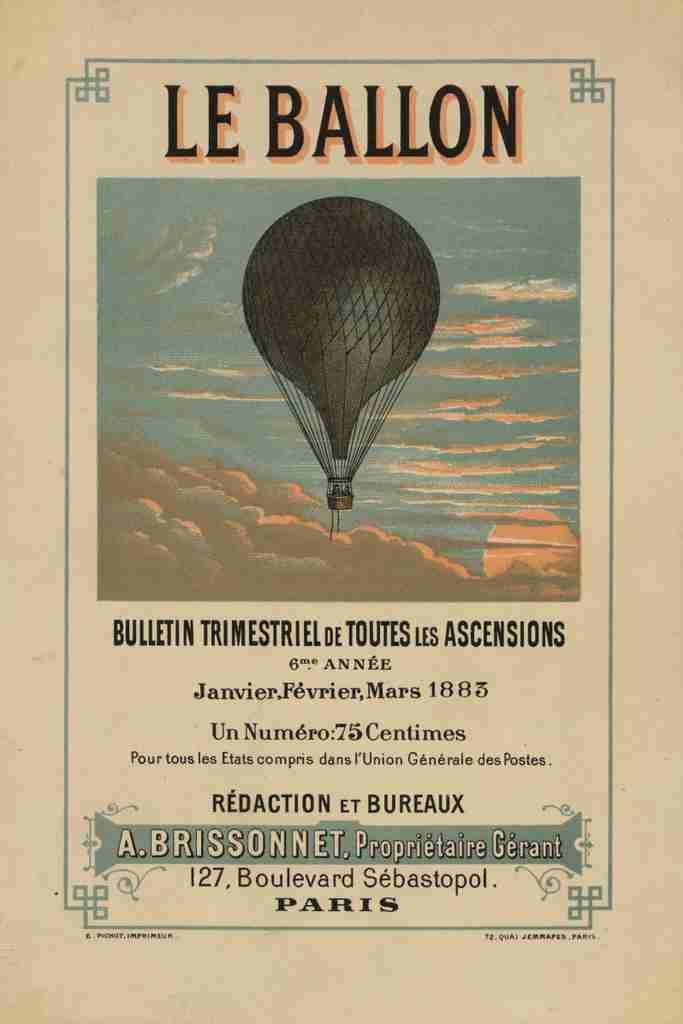 E Pichot Le Ballon 1883 A4 Photo Print
