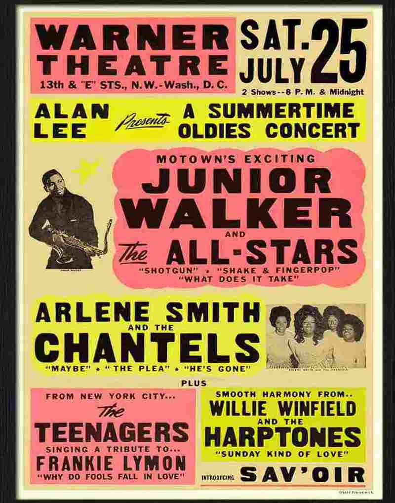 E junior walker chantels rock n roll concert poster 1950s Advert A4 Photo Print