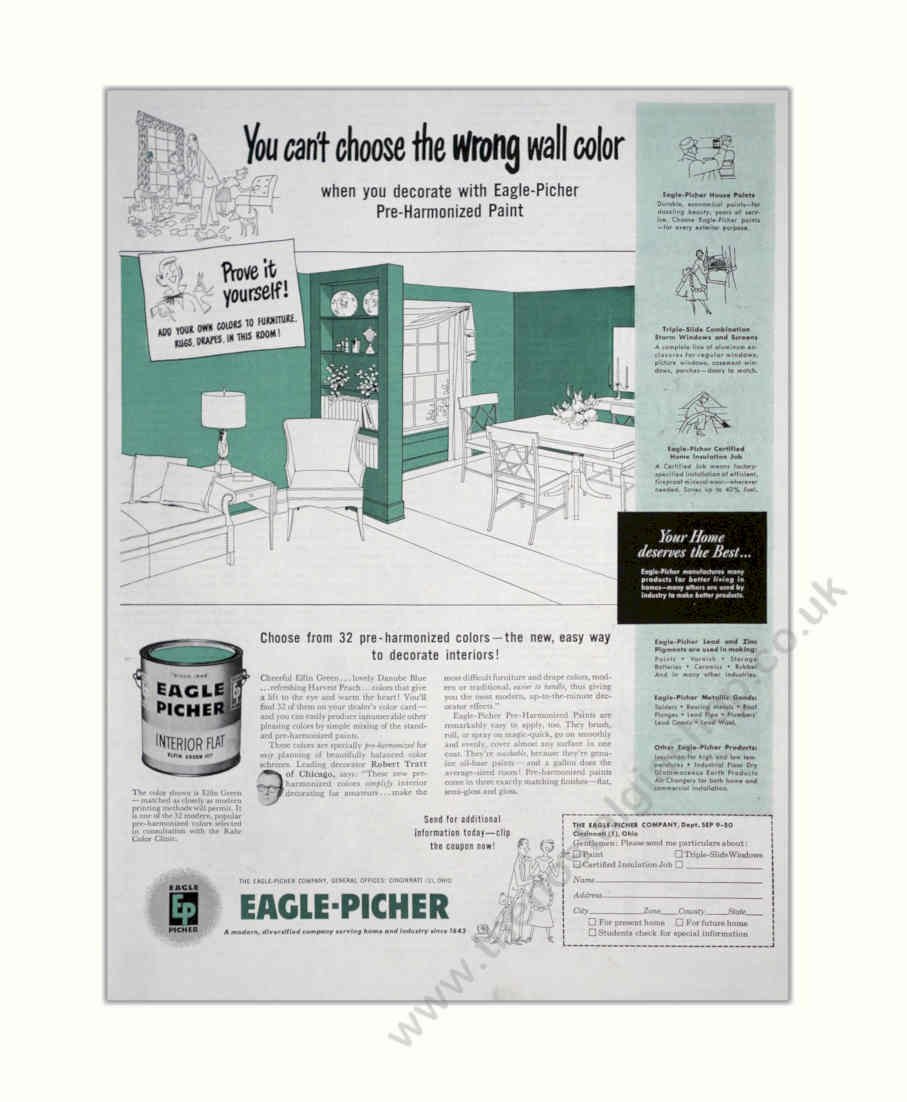 Eagle Picher Paint Vintage Retro Advert Poster A4 Photo Print