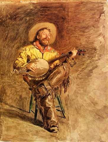 Eakins Thomas Cowboy Singing A4 Photo Print
