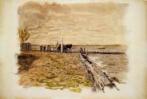 Eakins Thomas Drawing The Seine A4 Photo Print
