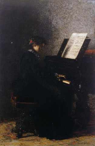 Eakins Thomas Elizabeth At The Piano A4 Photo Print