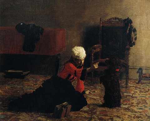 Eakins Thomas Elizabeth Crowell With Dog A4 Photo Print