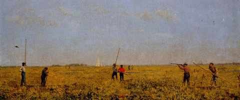 Eakins Thomas Pushing For Rail A4 Photo Print