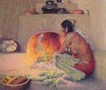 Eanger Irving Couse By The Fire A4 Photo Print