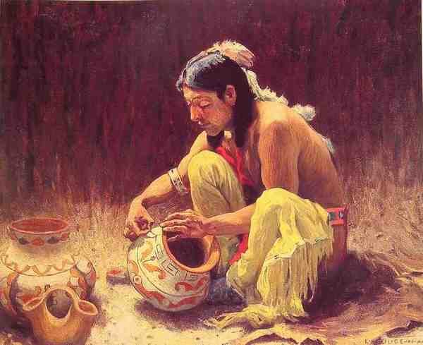 Eanger Irving Couse The Pottery Decorator A4 Photo Print