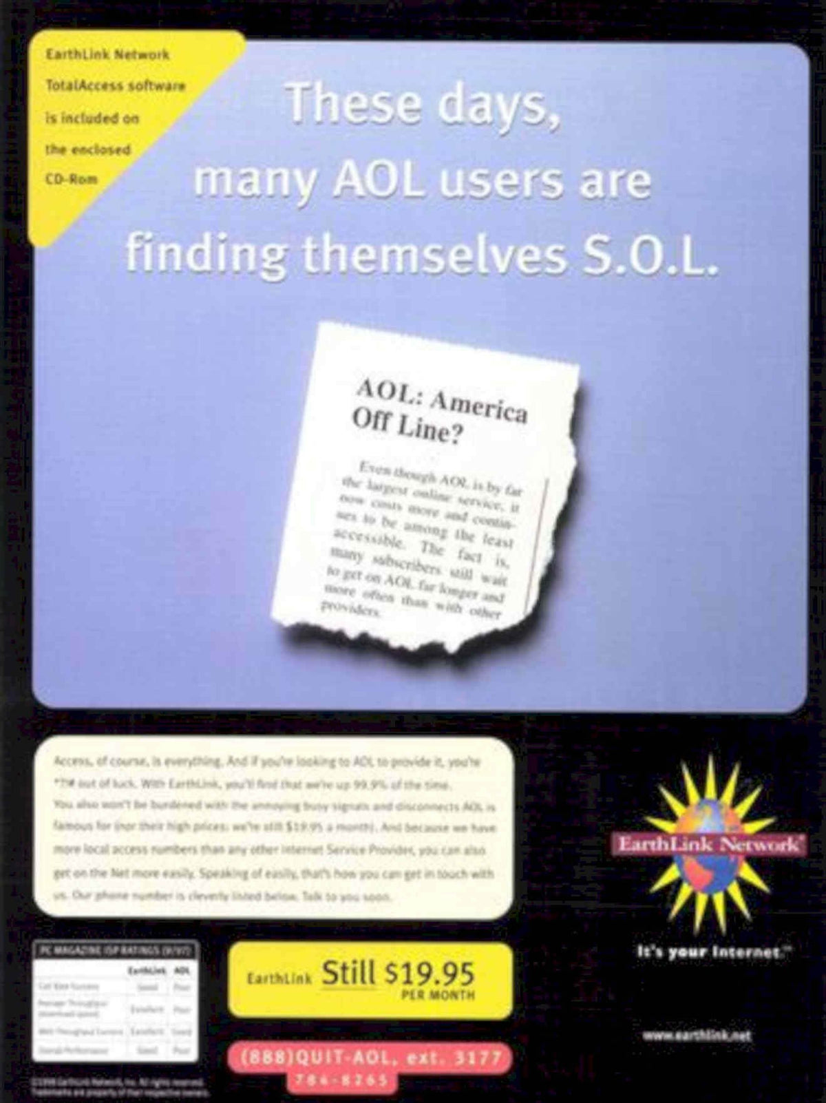 Earthlink Access Paper Vintage Retro Advert Poster A4 Photo Print