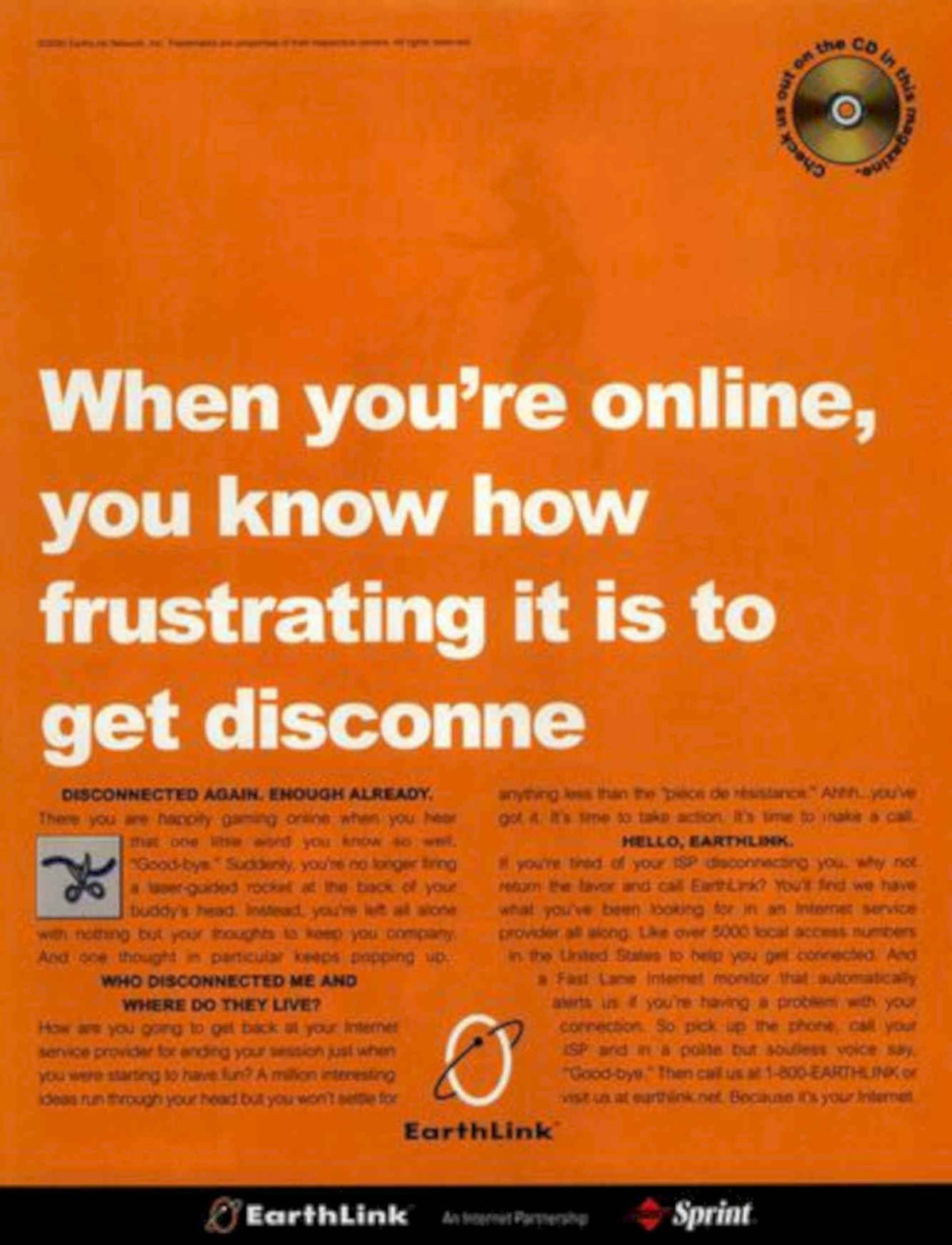 Earthlink Internet Frustration Vintage Retro Advert Poster A4 Photo Print
