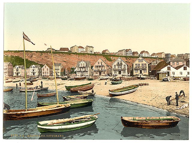 East Beach Helgoland Vintage A4 Photo Print