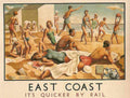 East Coast Beach Vintage Retro Advert Ads A4 Photo Print