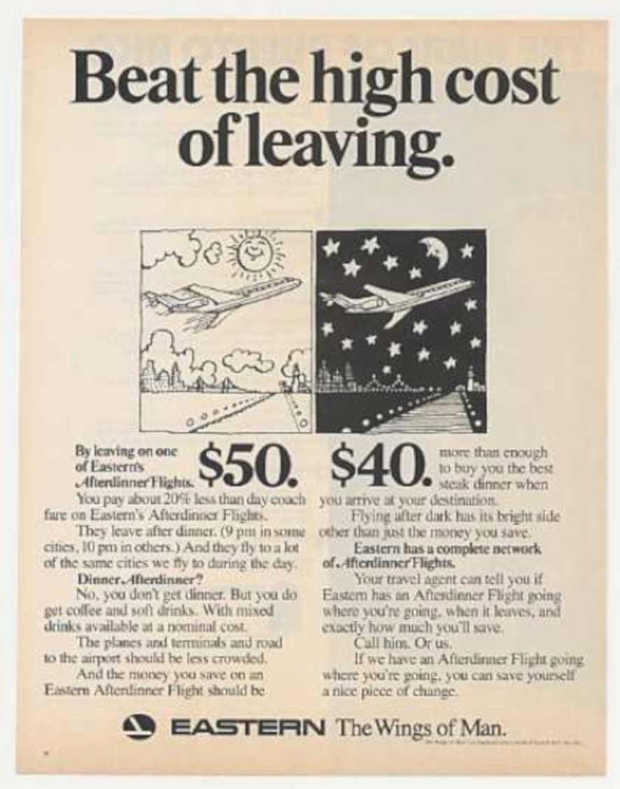 Eastern Airlines Afterdinner Vintage Retro Advert Ads A4 Photo Print