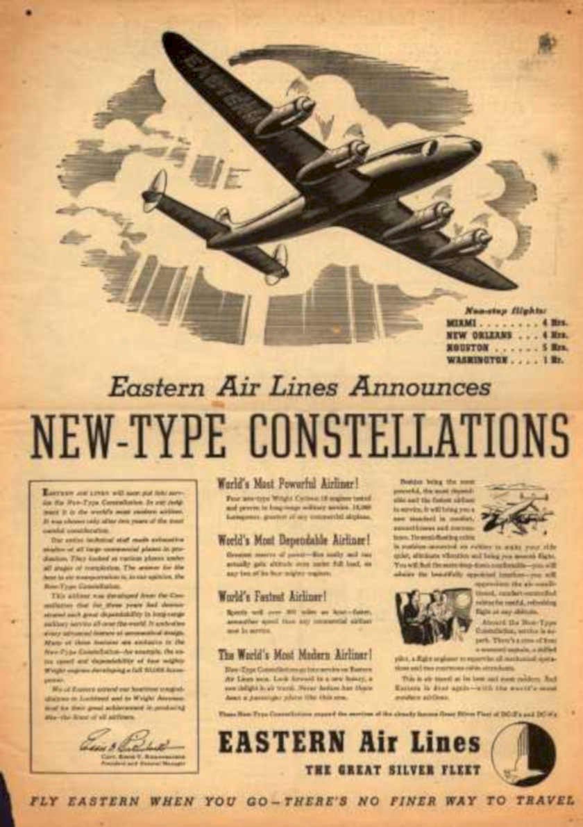 Eastern Constellations Dc3 Vintage Retro Advert Ads A4 Photo Print