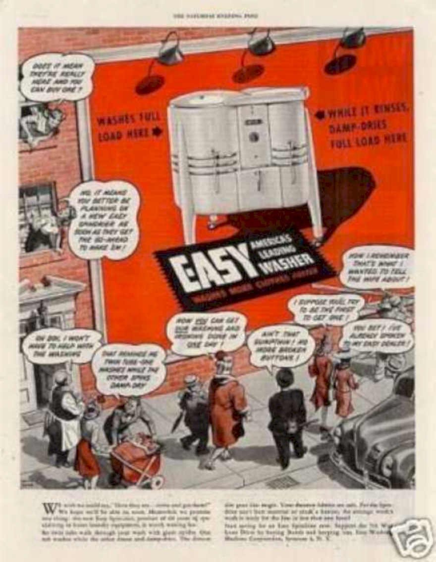 Easy Washer 1950s 2 Vintage Retro Advert Ads A4 Photo Print