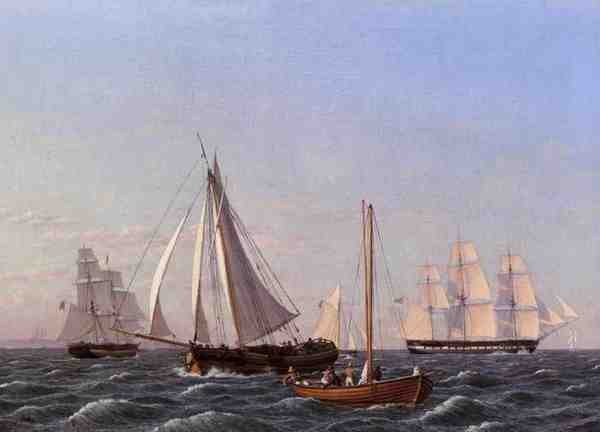 Eckersberg Christoffer Wilhelm Sailing Ships A4 Photo Print