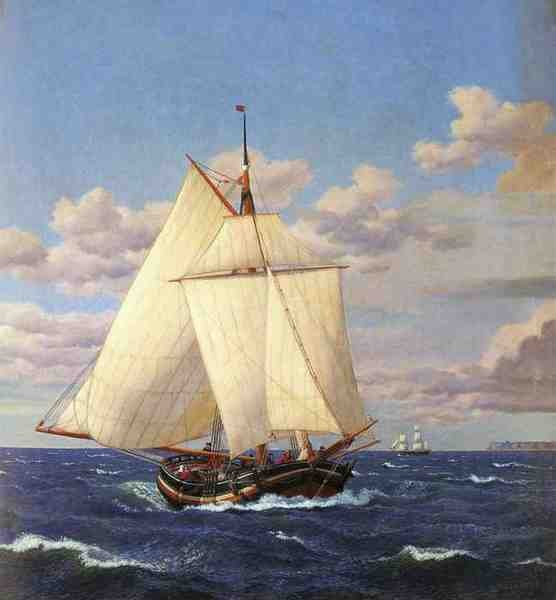 Eckersberg Christopher Wilhelm En Dansk Yacht Passerer Stevns A4 Photo Print