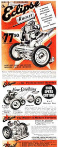 Eclipse Rocket Mower Vintage Retro Advert Poster A4 Photo Print